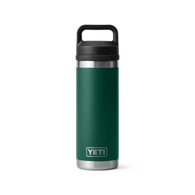 Yeti Rambler 18 Oz Water Bottle with Chug Cap - Black Forest Green