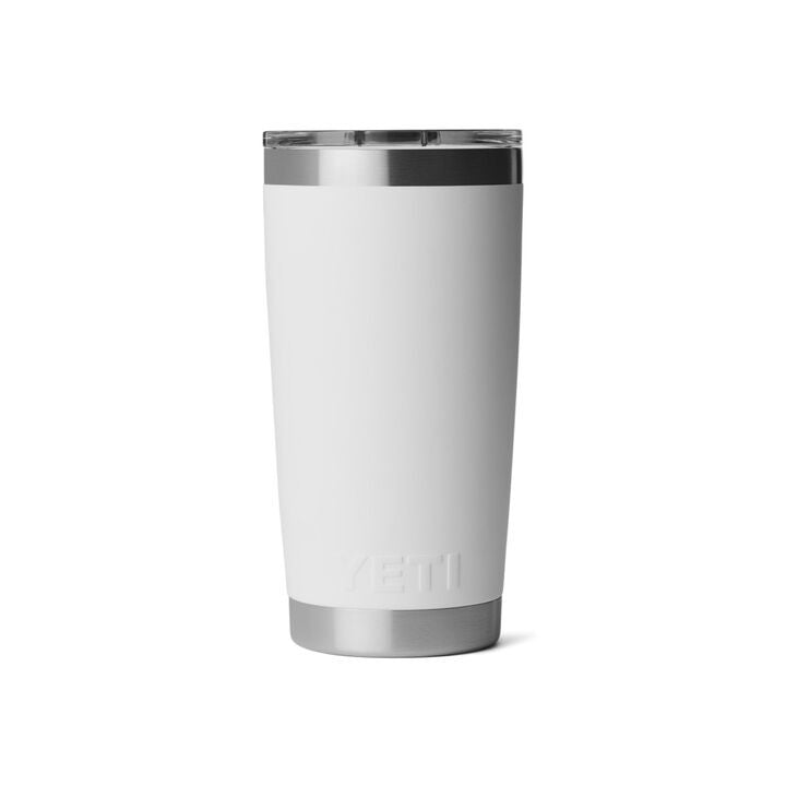 Yeti 20oz Rambler Tumbler with Magslider Lid - White with Patriotic Badge