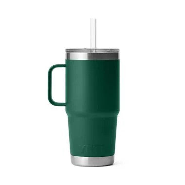 Yeti Rambler 25 Oz Straw Mug with Straw Lid - Black Forest Green