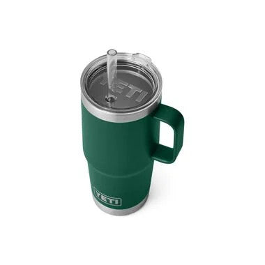 Yeti Rambler 25 Oz Straw Mug with Straw Lid - Black Forest Green