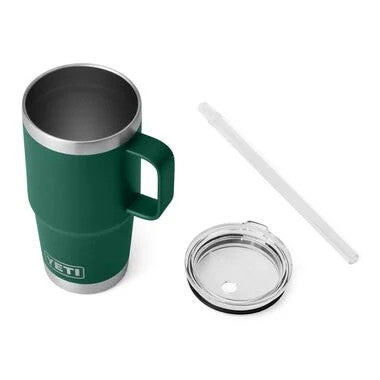 Yeti Rambler 25 Oz Straw Mug with Straw Lid - Black Forest Green