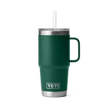 Yeti Rambler 25 Oz Straw Mug with Straw Lid - Black Forest Green