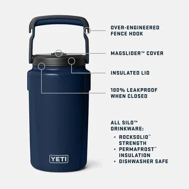 Yeti Navy Silo Half Gallon Jug with Magslider Straw Cap
