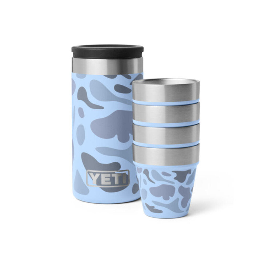 Yeti Blue Camo Shot Glasses and Case