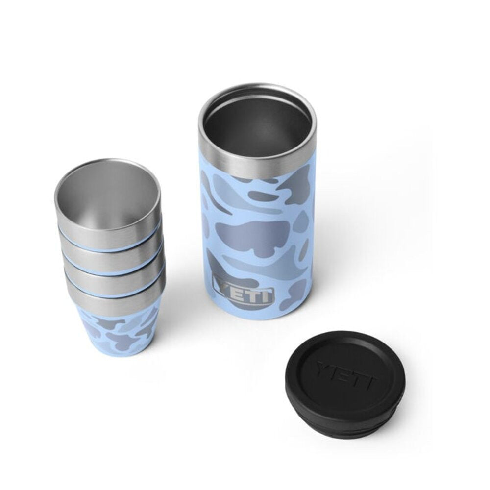 Yeti Blue Camo Shot Glasses and Case