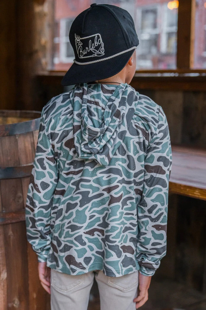 Burlebo Youth Performance Hoodie - Retro Duck Camo